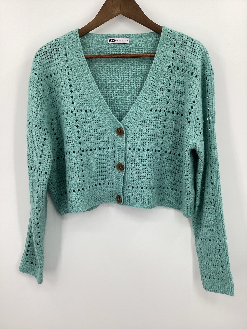 SO Cropped Crochet Cardigan